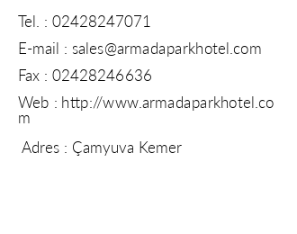 Armada Park Hotel iletiim bilgileri